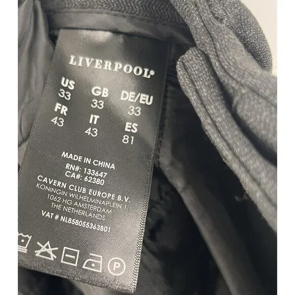 LIVERPOOL Women's Gray/Black Straight Leg Career Stretch Pants 33x32 - Picture 4 of 6